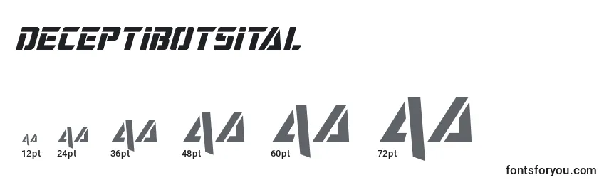 Размеры шрифта Deceptibotsital
