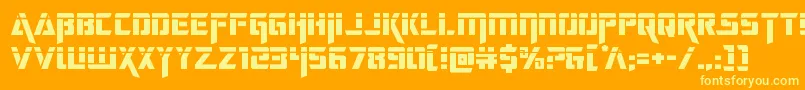 フォントdeceptibotslaser – オレンジの背景に黄色の文字