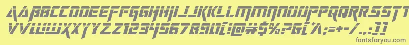 フォントdeceptibotslaserital – 黄色の背景に灰色の文字