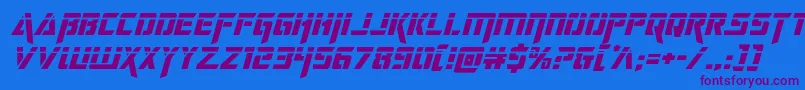 deceptibotslaserital Font – Purple Fonts on Blue Background