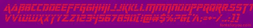 deceptibotslaserital-Schriftart – Rote Schriften auf violettem Hintergrund