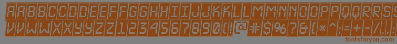 Czcionka ALcdnovacmfrobl – brązowe czcionki na szarym tle