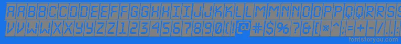 ALcdnovacmfrobl-fontti – harmaat kirjasimet sinisellä taustalla