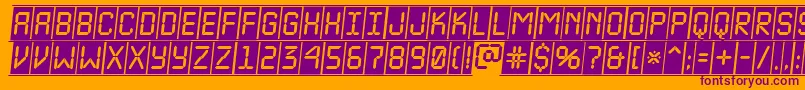 ALcdnovacmfrobl Font – Purple Fonts on Orange Background