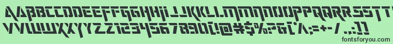 フォントdeceptibotsleft – 緑の背景に黒い文字
