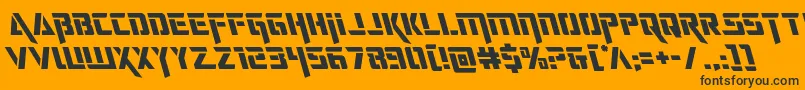 deceptibotsleft-Schriftart – Schwarze Schriften auf orangefarbenem Hintergrund