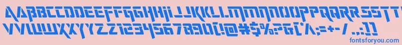 deceptibotsleft-Schriftart – Blaue Schriften auf rosa Hintergrund