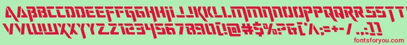 deceptibotsleft-fontti – punaiset fontit vihreällä taustalla