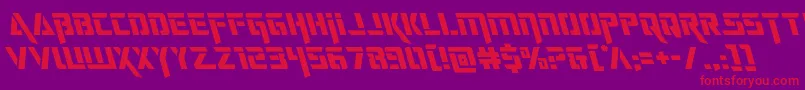 フォントdeceptibotsleft – 紫の背景に赤い文字