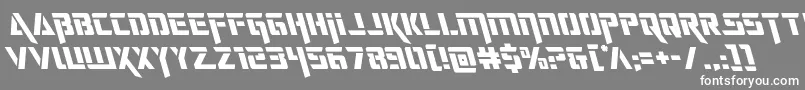 フォントdeceptibotsleft – 灰色の背景に白い文字