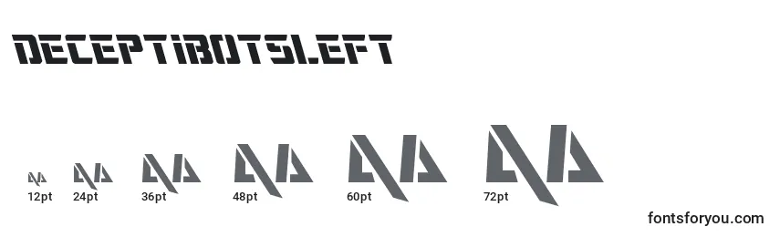 Размеры шрифта Deceptibotsleft