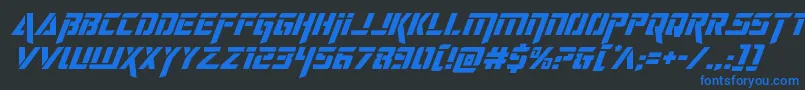 deceptibotssuperital Font – Blue Fonts on Black Background