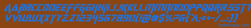 deceptibotssuperital Font – Blue Fonts on Brown Background