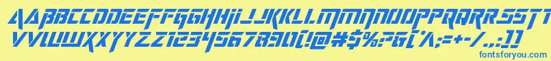 deceptibotssuperital Font – Blue Fonts on Yellow Background