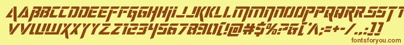 deceptibotssuperital Font – Brown Fonts on Yellow Background