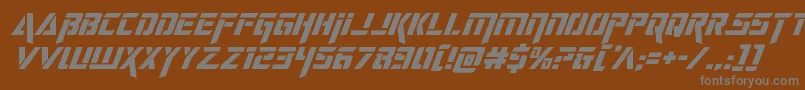 フォントdeceptibotssuperital – 茶色の背景に灰色の文字