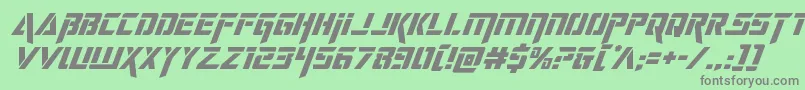 フォントdeceptibotssuperital – 緑の背景に灰色の文字