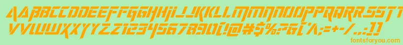 deceptibotssuperital Font – Orange Fonts on Green Background