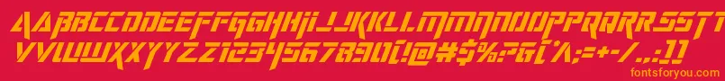 deceptibotssuperital Font – Orange Fonts on Red Background