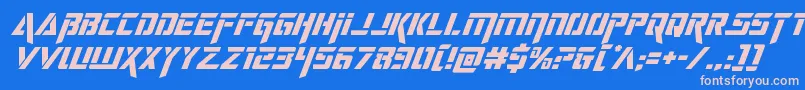 deceptibotssuperital Font – Pink Fonts on Blue Background