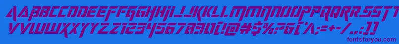 deceptibotssuperital Font – Purple Fonts on Blue Background