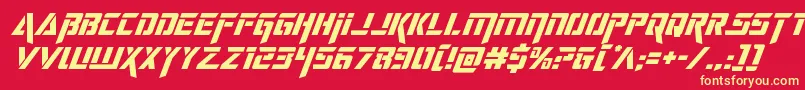 deceptibotssuperital Font – Yellow Fonts on Red Background