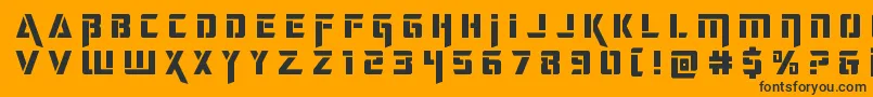 フォントdeceptibotstitle – 黒い文字のオレンジの背景