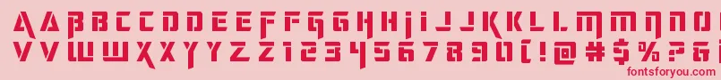 フォントdeceptibotstitle – ピンクの背景に赤い文字