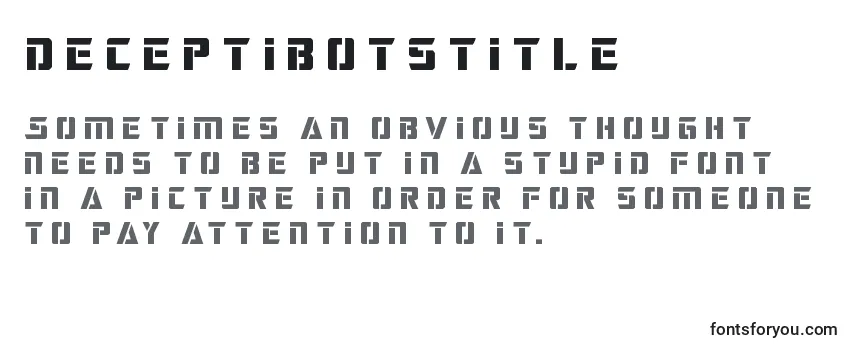 Review of the Deceptibotstitle Font