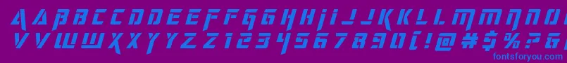 フォントdeceptibotstitleital – 紫色の背景に青い文字