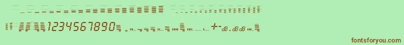 フォントdecibel dingbats – 緑の背景に茶色のフォント