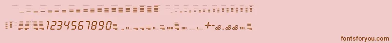 フォントdecibel dingbats – ピンクの背景に茶色のフォント