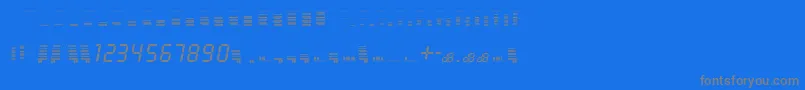 decibel dingbats-fontti – harmaat kirjasimet sinisellä taustalla