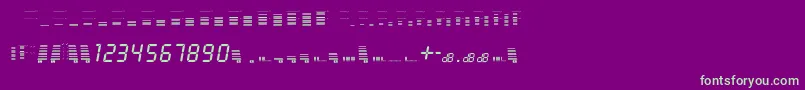 decibel dingbats-Schriftart – Grüne Schriften auf violettem Hintergrund