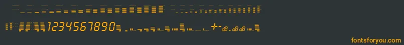 decibel dingbats-fontti – oranssit fontit mustalla taustalla