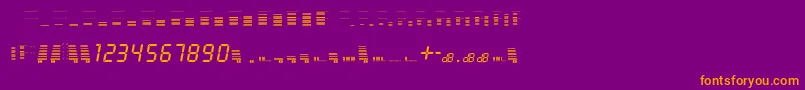 decibel dingbats-fontti – oranssit fontit violetilla taustalla