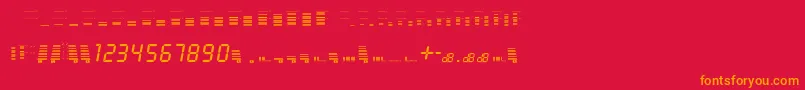 decibel dingbats Font – Orange Fonts on Red Background