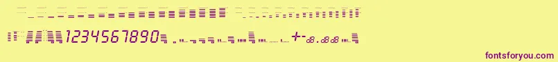 フォントdecibel dingbats – 紫色のフォント、黄色の背景