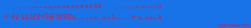 Czcionka decibel dingbats – czerwone czcionki na niebieskim tle