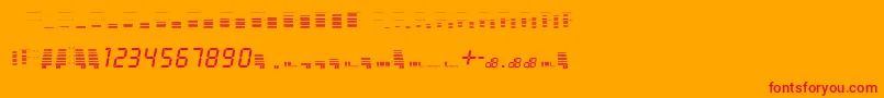 decibel dingbats-fontti – punaiset fontit oranssilla taustalla