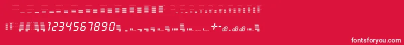 decibel dingbats-fontti – valkoiset fontit punaisella taustalla