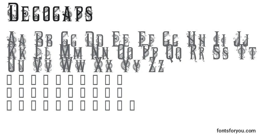A fonte Decocaps (124756) – alfabeto, números, caracteres especiais