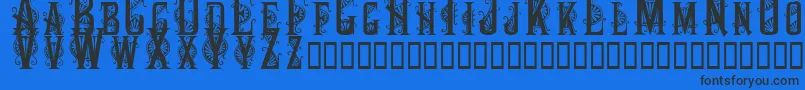 Decocaps Font – Black Fonts on Blue Background