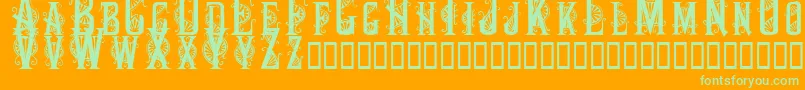 Шрифт Decocaps – зелёные шрифты на оранжевом фоне