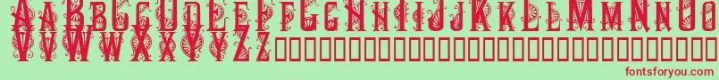 Decocaps Font – Red Fonts on Green Background