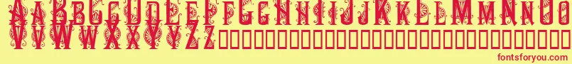 Decocaps Font – Red Fonts on Yellow Background