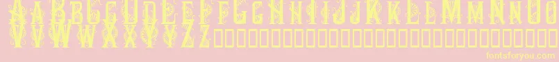 Decocaps Font – Yellow Fonts on Pink Background