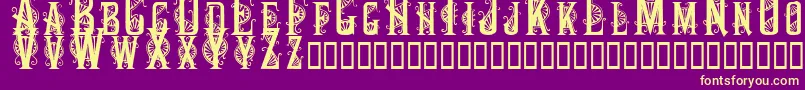 Decocaps Font – Yellow Fonts on Purple Background