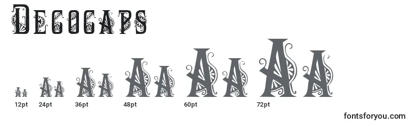Decocaps (124756) Font Sizes