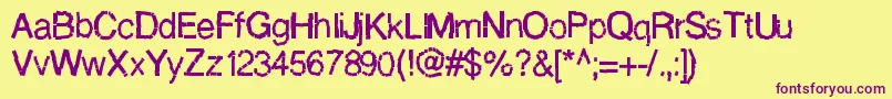 Decompositionphase1 Font – Purple Fonts on Yellow Background